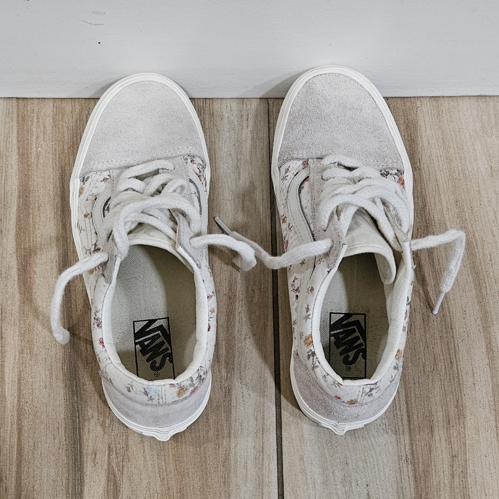 Vans Womens Old Skool Vintage Floral Marshmallow Cream White Skate Shoe Size 7.5 - Picture 8 of 8